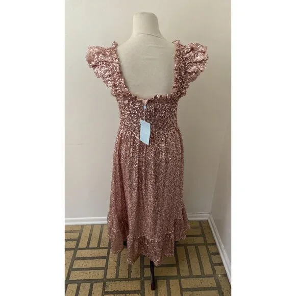 NWT Hill House Ellie Nap Rose Gold Sequin Dress Collector's Edition - Picture 7 of 9
